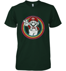 Super Mario Rainbow Circle Distressed Logo Men's Premium T-Shirt Men's Premium T-Shirt - belovedtshirt