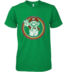 Super Mario Rainbow Circle Distressed Logo Men's Premium T-Shirt