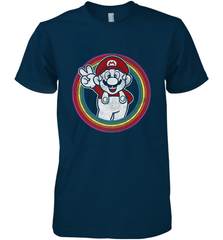 Super Mario Rainbow Circle Distressed Logo Men's Premium T-Shirt Men's Premium T-Shirt - belovedtshirt