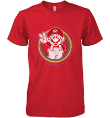 Super Mario Rainbow Circle Distressed Logo Men's Premium T-Shirt Men's Premium T-Shirt - belovedtshirt