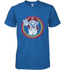 Super Mario Rainbow Circle Distressed Logo Men's Premium T-Shirt Men's Premium T-Shirt - belovedtshirt