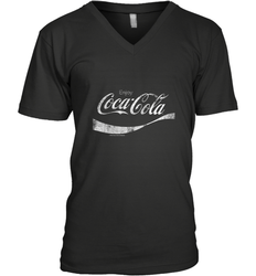 Coca Cola Vintage White Enjoy Logo Men's V-Neck