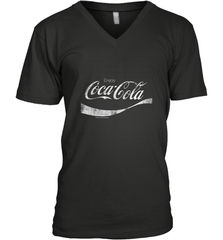 Coca Cola Vintage White Enjoy Logo Men's V-Neck Men's V-Neck - belovedtshirt
