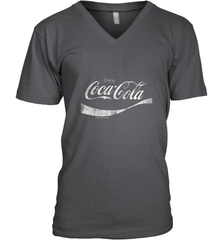 Coca Cola Vintage White Enjoy Logo Men's V-Neck Men's V-Neck - belovedtshirt