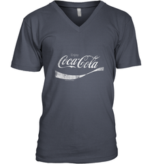 Coca Cola Vintage White Enjoy Logo Men's V-Neck Men's V-Neck - belovedtshirt