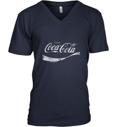 Coca Cola Vintage White Enjoy Logo Men's V-Neck
