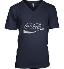 Coca Cola Vintage White Enjoy Logo Men's V-Neck Men's V-Neck - belovedtshirt