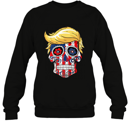 Trump sugar skull Crewneck Sweatshirt Crewneck Sweatshirt / Black / S Crewneck Sweatshirt - belovedtshirt
