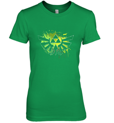 Legend Of Zelda Triforce Logo Paint Splatter Women's Premium T-Shirt