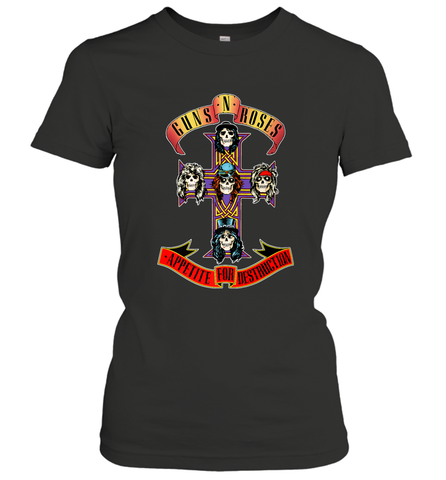 Guns N' Roses Classic Cross Logo Women's T-Shirt Women's T-Shirt / Black / S Women's T-Shirt - belovedtshirt