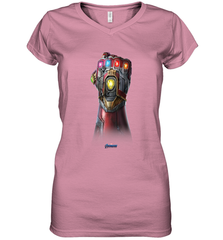 Marvel Avengers Endgame Infinity Stone Gauntlet Color Logo Women's V-Neck T-Shirt Women's V-Neck T-Shirt - belovedtshirt