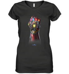 Marvel Avengers Endgame Infinity Stone Gauntlet Color Logo Women's V-Neck T-Shirt Women's V-Neck T-Shirt - belovedtshirt