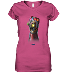 Marvel Avengers Endgame Infinity Stone Gauntlet Color Logo Women's V-Neck T-Shirt Women's V-Neck T-Shirt - belovedtshirt