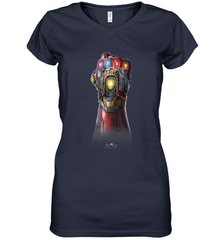 Marvel Avengers Endgame Infinity Stone Gauntlet Color Logo Women's V-Neck T-Shirt Women's V-Neck T-Shirt - belovedtshirt