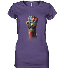 Marvel Avengers Endgame Infinity Stone Gauntlet Color Logo Women's V-Neck T-Shirt Women's V-Neck T-Shirt - belovedtshirt