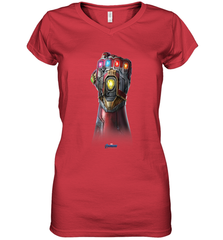 Marvel Avengers Endgame Infinity Stone Gauntlet Color Logo Women's V-Neck T-Shirt Women's V-Neck T-Shirt - belovedtshirt