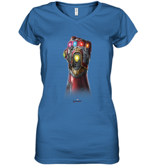 Marvel Avengers Endgame Infinity Stone Gauntlet Color Logo Women's V-Neck T-Shirt Women's V-Neck T-Shirt - belovedtshirt