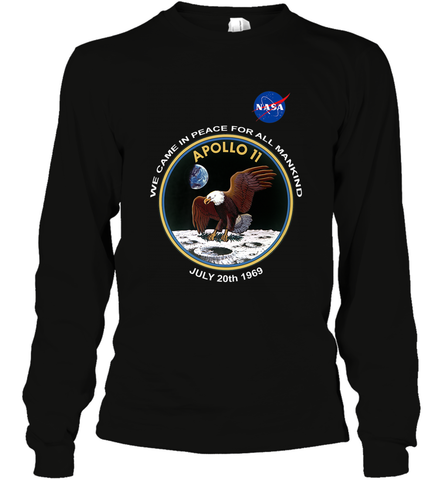 NASA Apollo 11 Moon Landing Long Sleeve T-Shirt Long Sleeve T-Shirt / Black / S Long Sleeve T-Shirt - belovedtshirt