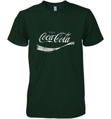 Coca Cola Vintage White Enjoy Logo Men's Premium T-Shirt Men's Premium T-Shirt - belovedtshirt