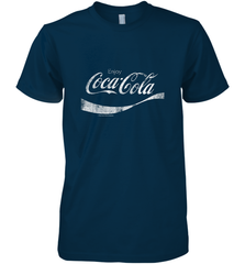 Coca Cola Vintage White Enjoy Logo Men's Premium T-Shirt Men's Premium T-Shirt - belovedtshirt