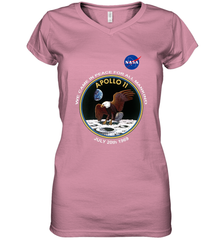 NASA Apollo 11 Moon Landing Women's V-Neck T-Shirt Women's V-Neck T-Shirt - belovedtshirt
