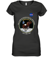 NASA Apollo 11 Moon Landing Women's V-Neck T-Shirt Women's V-Neck T-Shirt - belovedtshirt