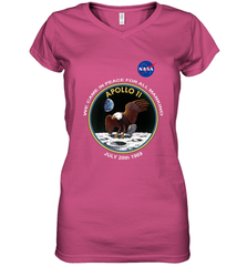 NASA Apollo 11 Moon Landing Women's V-Neck T-Shirt Women's V-Neck T-Shirt - belovedtshirt
