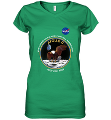 NASA Apollo 11 Moon Landing Women's V-Neck T-Shirt Women's V-Neck T-Shirt - belovedtshirt