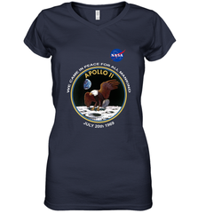 NASA Apollo 11 Moon Landing Women's V-Neck T-Shirt Women's V-Neck T-Shirt - belovedtshirt