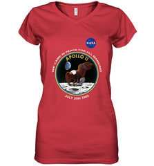 NASA Apollo 11 Moon Landing Women's V-Neck T-Shirt Women's V-Neck T-Shirt - belovedtshirt