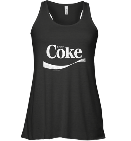 Coca Cola Vintage Enjoy Coke White Logo Women's Racerback Tank Women's Racerback Tank / Black / XS Women's Racerback Tank - belovedtshirt