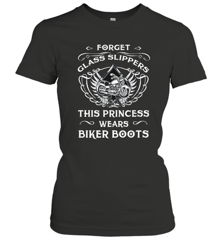 Forget glass slippers this princess wears biker boots Women's T-Shirt Women's T-Shirt / Black / S Women's T-Shirt - belovedtshirt