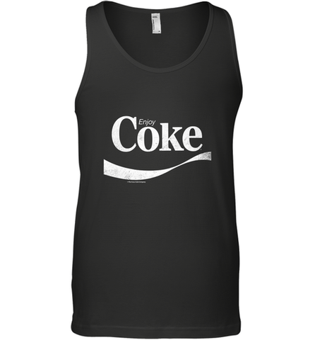 Coca Cola Vintage Enjoy Coke White Logo Men's Tank Top Men's Tank Top / Black / XS Men's Tank Top - belovedtshirt