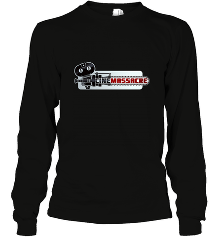 Cinemassacre Modern Chainsaw Logo Long Sleeve T-Shirt Long Sleeve T-Shirt / Black / S Long Sleeve T-Shirt - belovedtshirt