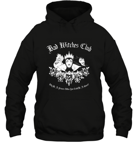 Disney Villains Bad Witches Club Group Shot Hooded Sweatshirt Hooded Sweatshirt / Black / S Hooded Sweatshirt - belovedtshirt