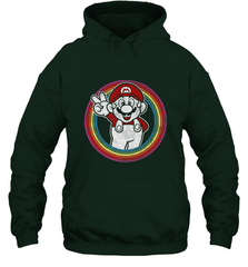 Super Mario Rainbow Circle Distressed Logo Hooded Sweatshirt Hooded Sweatshirt - belovedtshirt