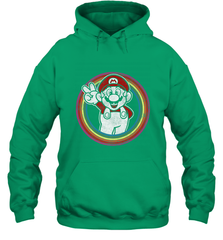 Super Mario Rainbow Circle Distressed Logo Hooded Sweatshirt Hooded Sweatshirt - belovedtshirt