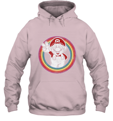 Super Mario Rainbow Circle Distressed Logo Hooded Sweatshirt Hooded Sweatshirt - belovedtshirt