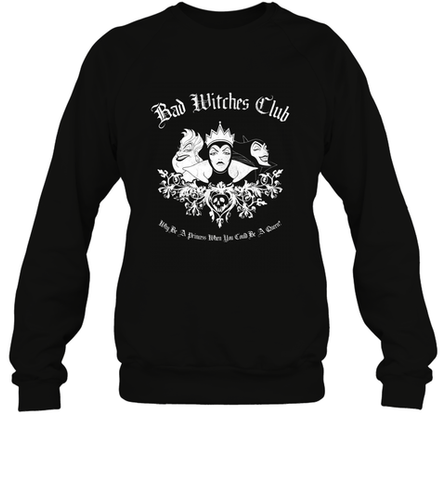 Disney Villains Bad Witches Club Group Shot Crewneck Sweatshirt Crewneck Sweatshirt / Black / S Crewneck Sweatshirt - belovedtshirt