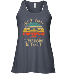 Retro Vintage Get In Loser We're Doing Butt Stuff Alien UFO Women's Racerback Tank Women's Racerback Tank - belovedtshirt