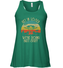 Retro Vintage Get In Loser We're Doing Butt Stuff Alien UFO Women's Racerback Tank Women's Racerback Tank - belovedtshirt