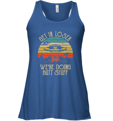 Retro Vintage Get In Loser We're Doing Butt Stuff Alien UFO Women's Racerback Tank Women's Racerback Tank - belovedtshirt