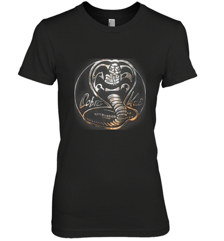 Cobra Kai Rusted Steel Snake Logo Women's Premium T-Shirt Women's Premium T-Shirt / Black / XS Women's Premium T-Shirt - belovedtshirt