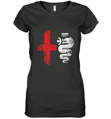 Alfa Car Drivers Stylish Grunge Logo Women's V-Neck T-Shirt Women's V-Neck T-Shirt - belovedtshirt