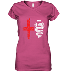 Alfa Car Drivers Stylish Grunge Logo Women's V-Neck T-Shirt Women's V-Neck T-Shirt - belovedtshirt