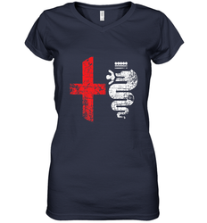 Alfa Car Drivers Stylish Grunge Logo Women's V-Neck T-Shirt