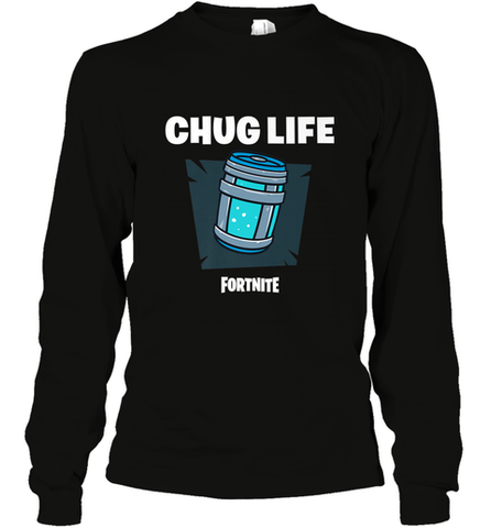 Fortnite Chug Life Long Sleeve T-Shirt Long Sleeve T-Shirt / Black / S Long Sleeve T-Shirt - belovedtshirt