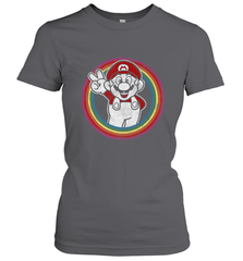 Super Mario Rainbow Circle Distressed Logo Women's T-Shirt Women's T-Shirt - belovedtshirt