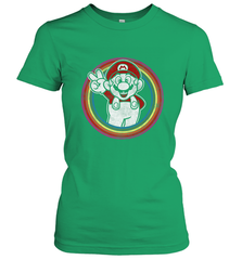 Super Mario Rainbow Circle Distressed Logo Women's T-Shirt Women's T-Shirt - belovedtshirt