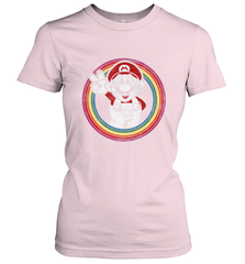 Super Mario Rainbow Circle Distressed Logo Women's T-Shirt Women's T-Shirt - belovedtshirt